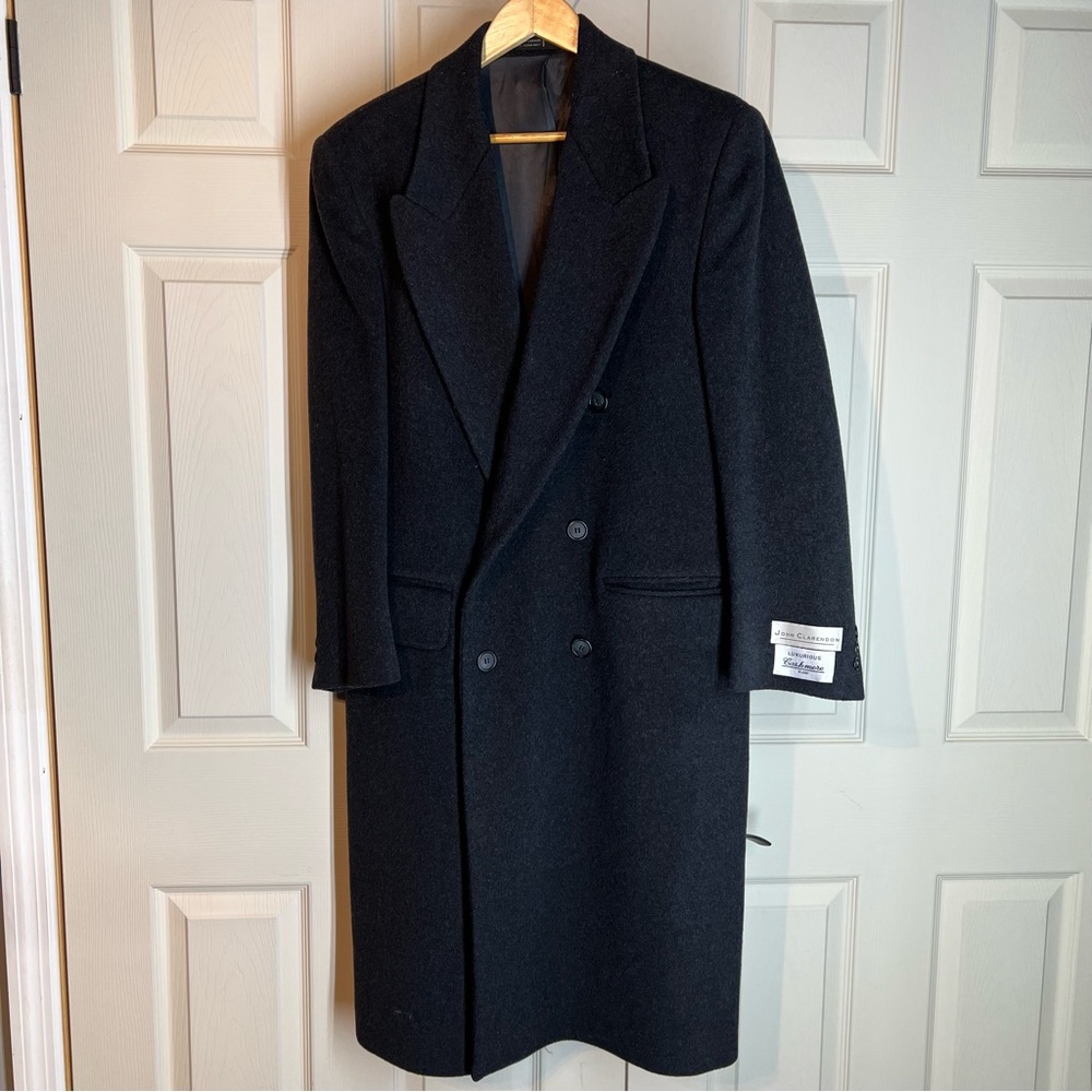Men’s long coat in grey cashmere blend size S